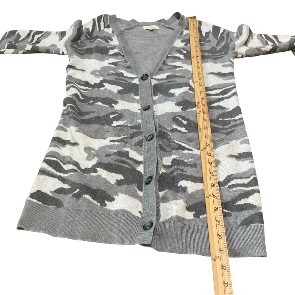 Lucky Brand Gray Camo Button Front Longline Cardigan XS - Picture 11 of 11